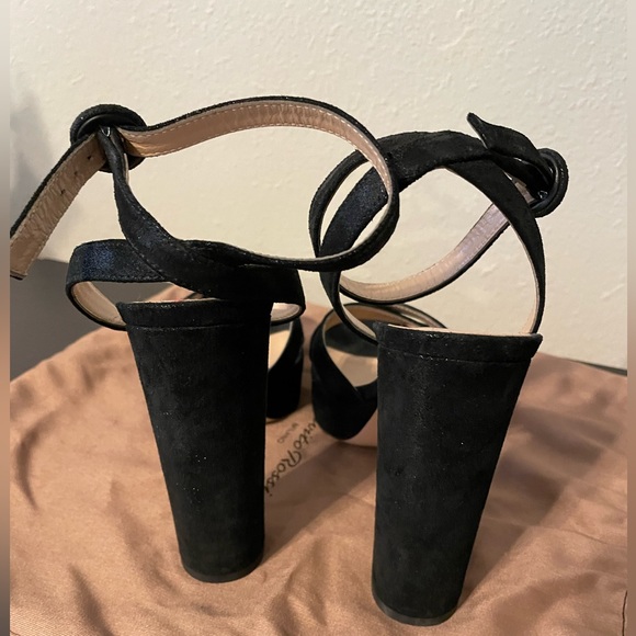 Gianvito Rossi black sparkly suede platform sandal 38 - Picture 5 of 8